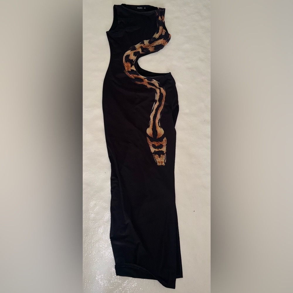 Black dress with Snake Print
